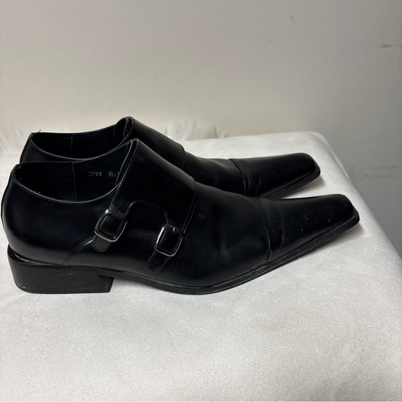 Men’s Zola Classic Dress Black Buckle Side Shoes Leather Upper & Lining Sz 10.5 - Picture 4 of 8